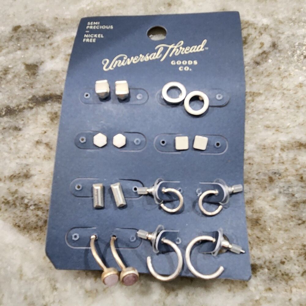 Universal Thread Semi Precious 8-pk Earring Set NEW